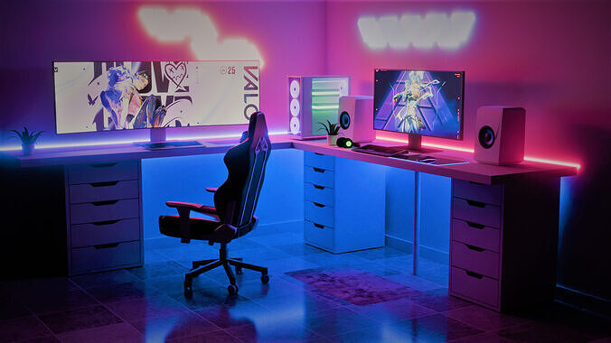 Cool Gaming Room 3D model