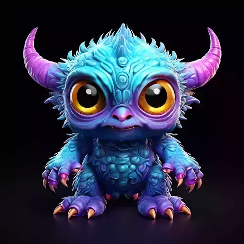 Cute Stylized Cartoon Monster Rigged