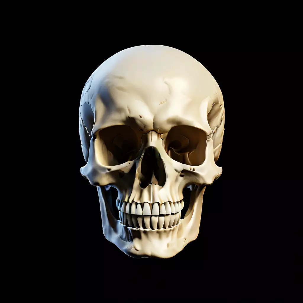 Realistic Human Skull 3D Model Low-poly 3D model_0
