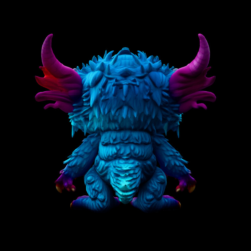 Cute Fluffy Monster 3D Model Low-poly 3D model_6