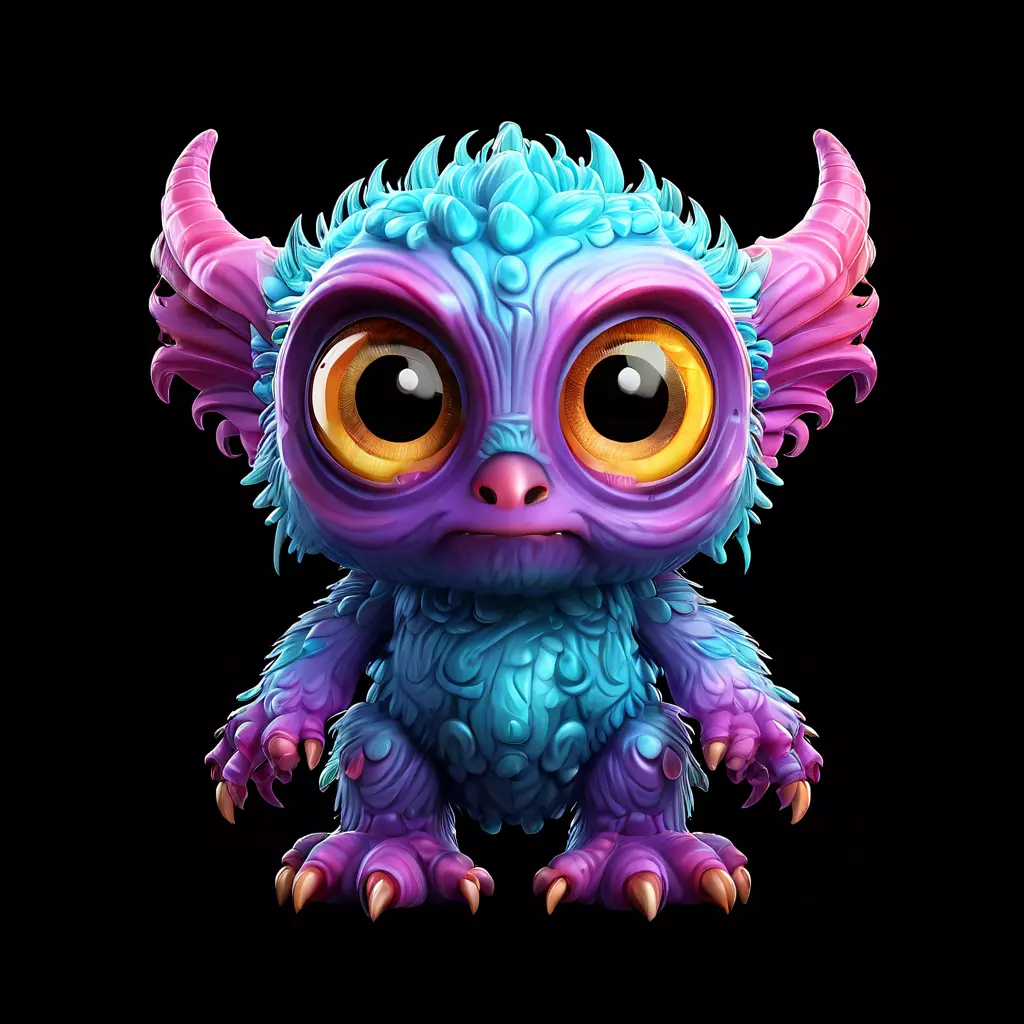 Cute Fluffy Monster 3D Model Low-poly 3D model_0