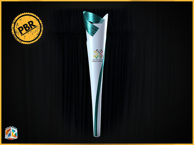 World Games 2025 flame Torch Chengdu in china  Low-poly 3D model