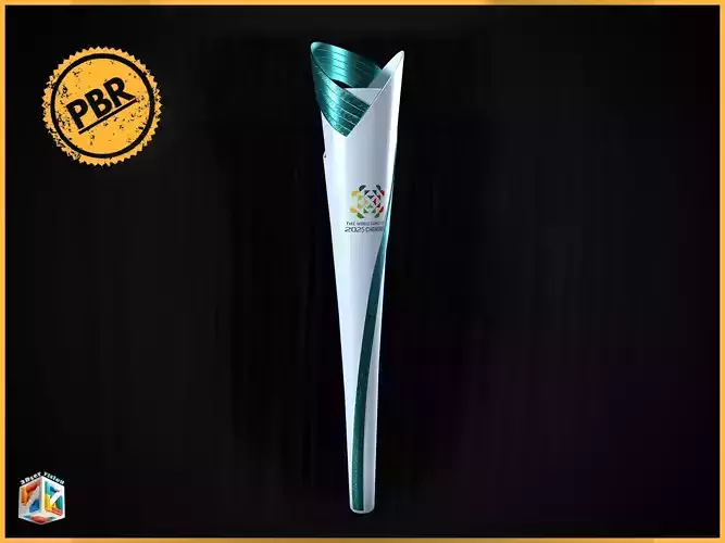 World Games 2025 flame Torch Chengdu in china  Low-poly 3D model