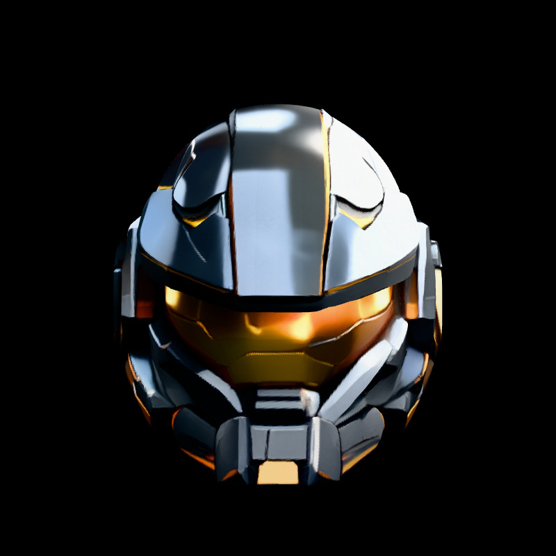 SciFi Helmet Futuristic Combat Gear Low-poly 3D model_3