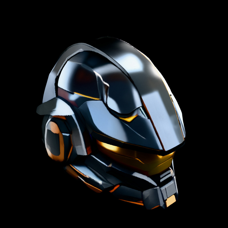 SciFi Helmet Futuristic Combat Gear Low-poly 3D model_2