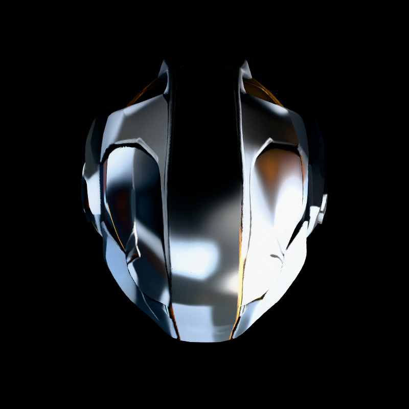 SciFi Helmet Futuristic Combat Gear Low-poly 3D model_7