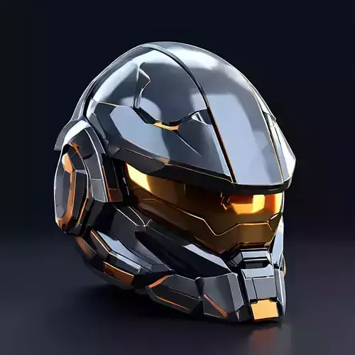 SciFi Helmet Futuristic Combat Gear Low-poly 3D model SciFi Helmet Futuristic Combat Gear Low-poly 3D model