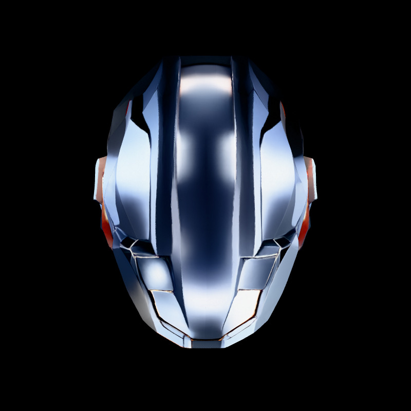 SciFi Futuristic Combat Helmet Low-poly 3D model_7