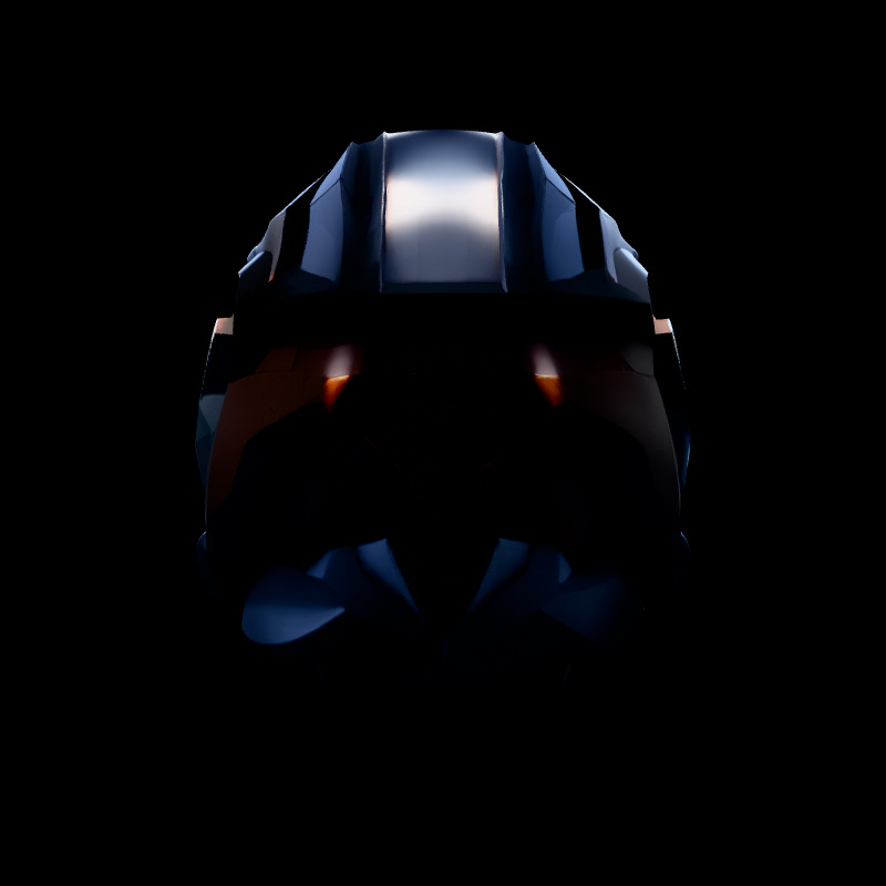 SciFi Futuristic Combat Helmet Low-poly 3D model_6