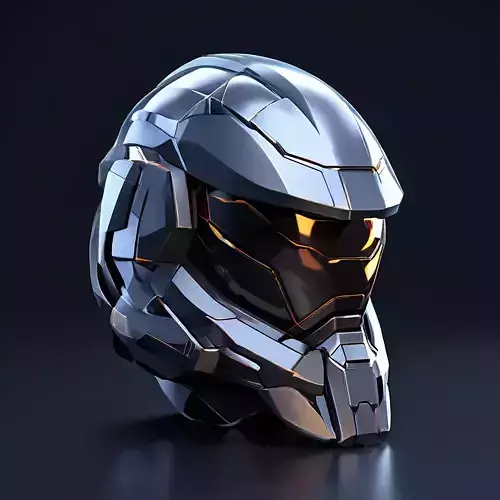 SciFi Futuristic Combat Helmet Low-poly 3D model