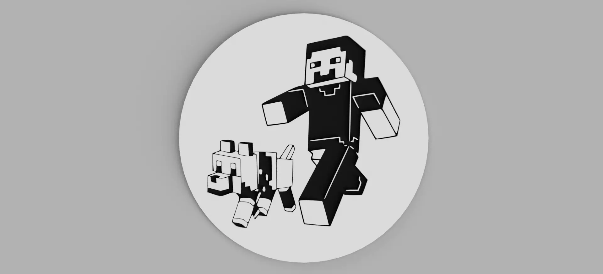 Minecraft Steve with dog Logo Coasters Free 3D print model