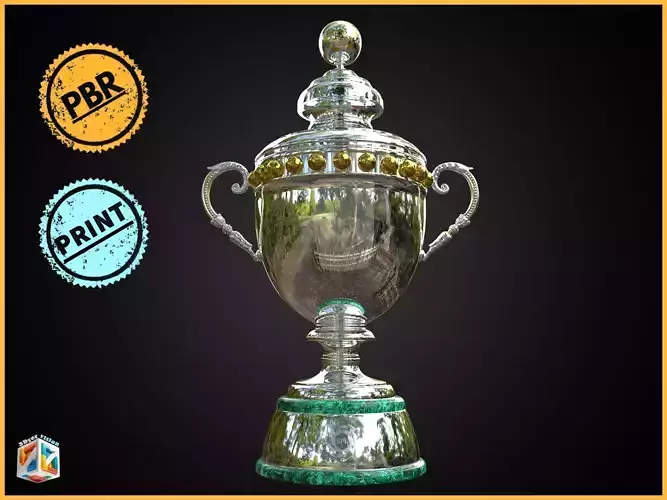 Saudi Roshn League newest Trophy award - Cinematic - 3D print Low-poly 3D model