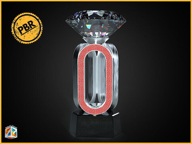 Wanda Diamond League Trophy 3D Model - Blender FBX OBJ Low-poly 3D model