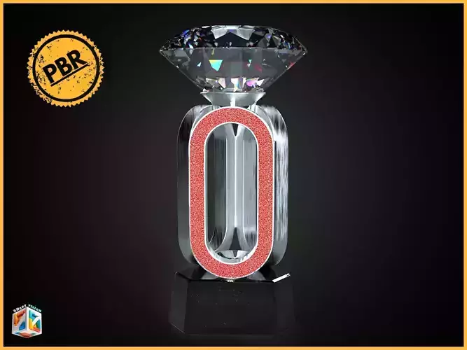 Wanda Diamond League Trophy award 3D Model - Blender FBX OBJ Low-poly 3D model