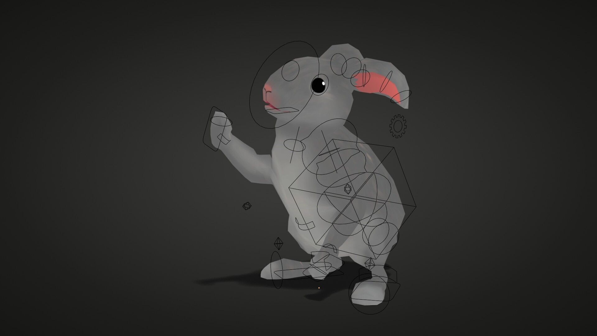 Stylized Rabbit - Rigged Low-poly 3D model_4