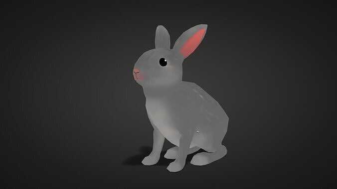 Stylized Rabbit - Rigged Low-poly 3D model