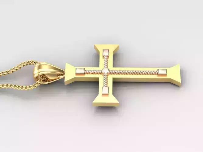 Cross Light Gold 4CP100 3DM STL