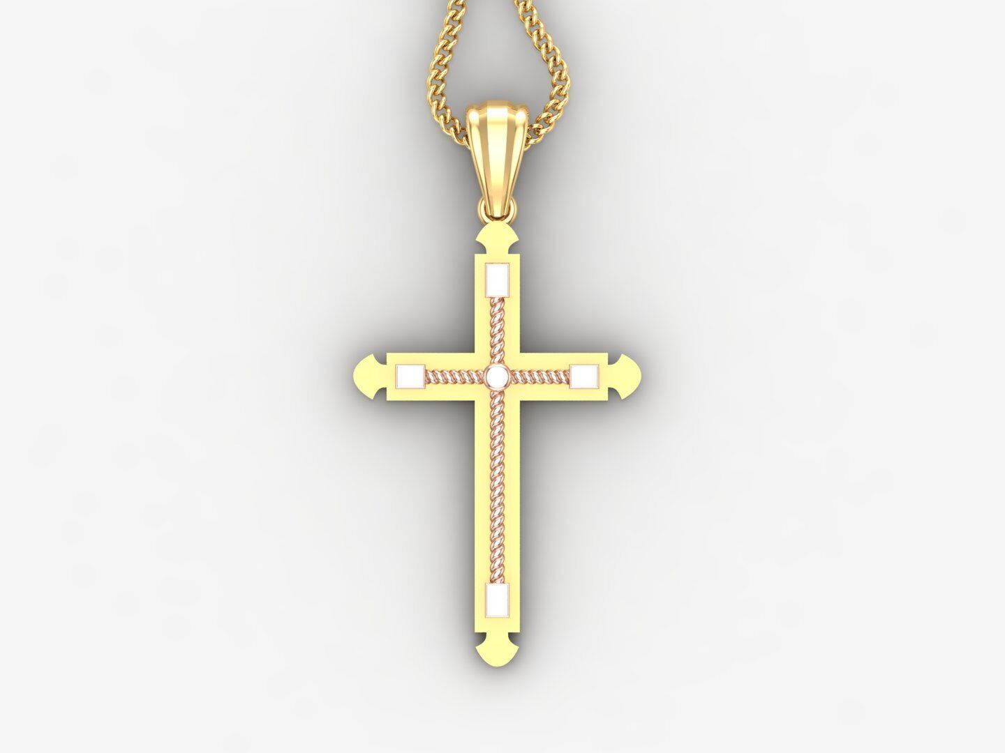 Cross Light Gold 4CP098 3DM STL 3D print model_4