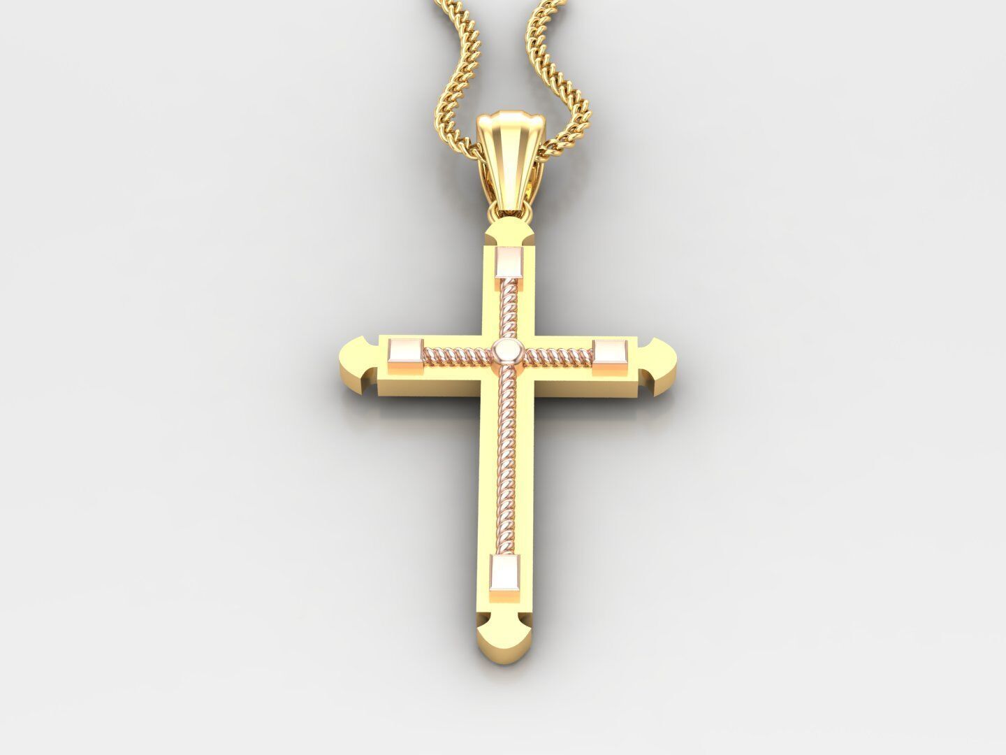 Cross Light Gold 4CP098 3DM STL 3D print model_3