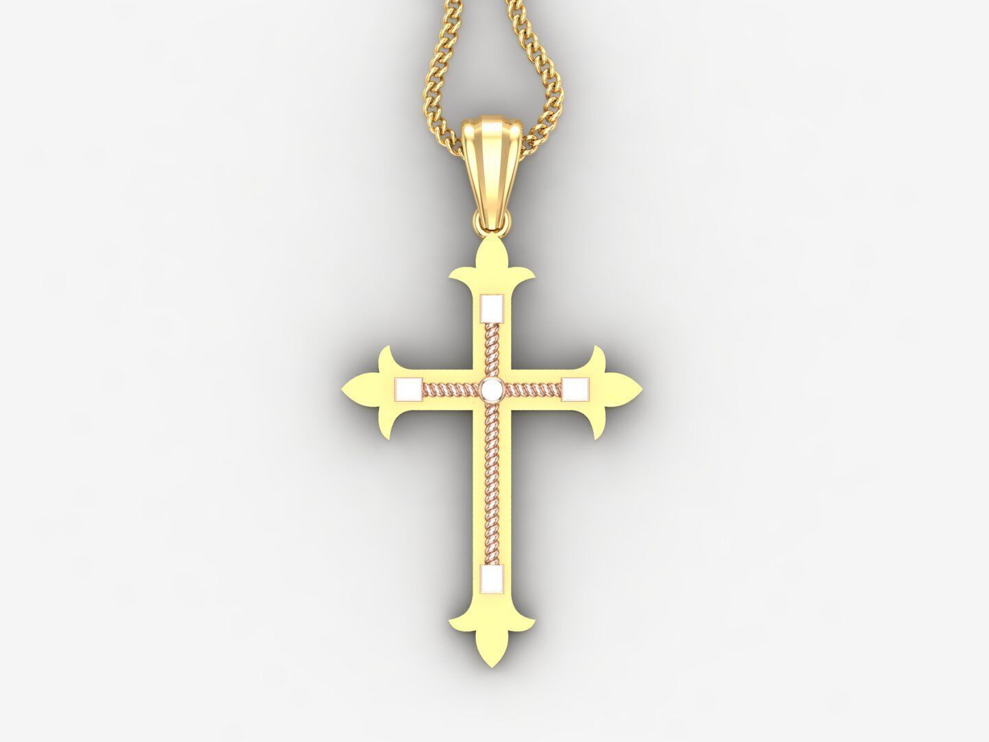 Cross Light Gold 4CP094 3DM STL 3D print model_4