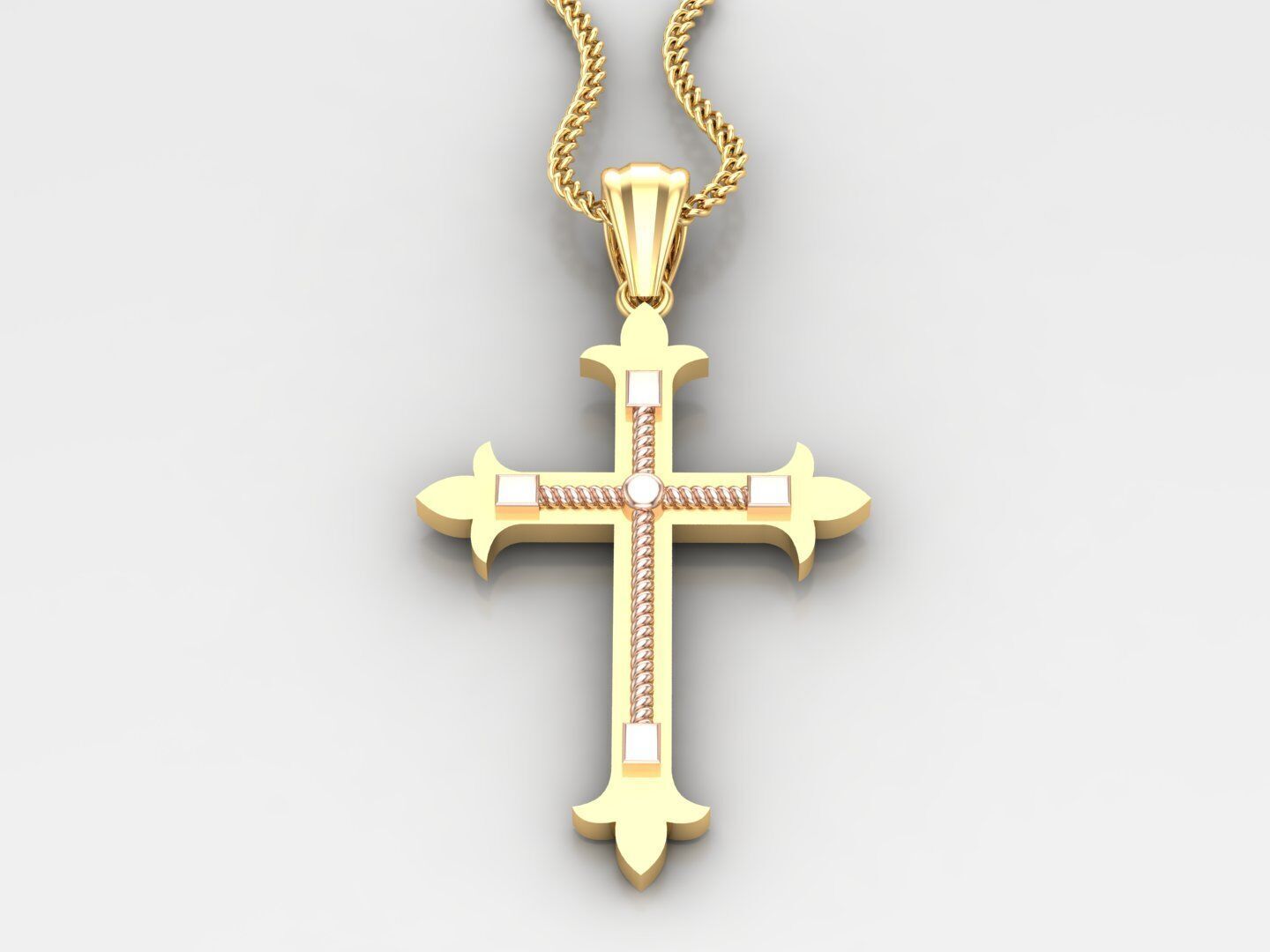 Cross Light Gold 4CP094 3DM STL 3D print model_3