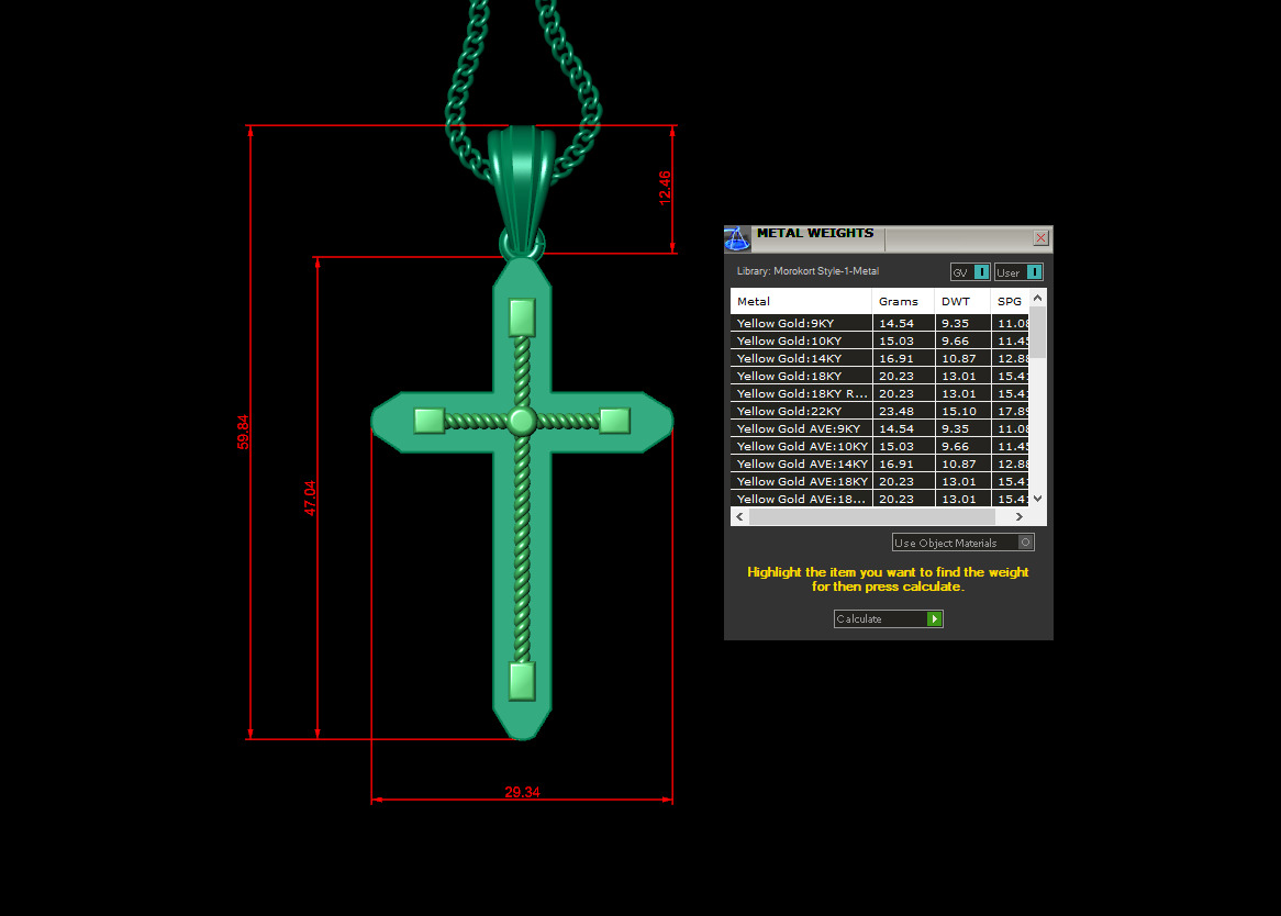 Cross Light Gold 4CP093 3DM STL 3D print model_1