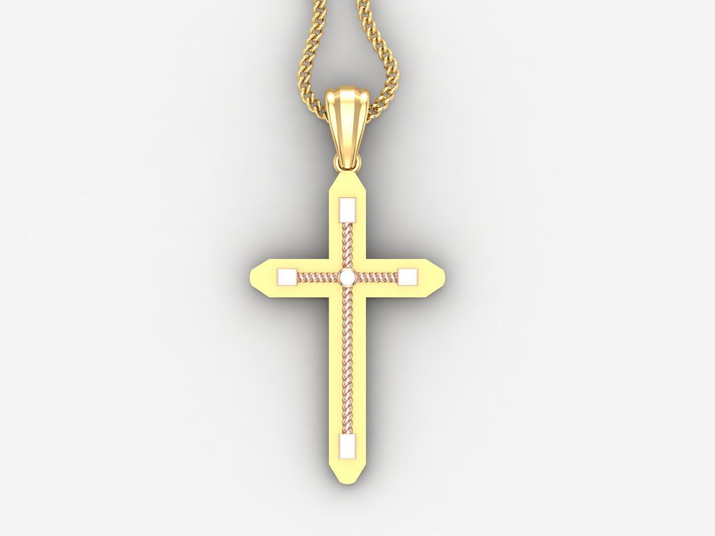 Cross Light Gold 4CP093 3DM STL 3D print model_4