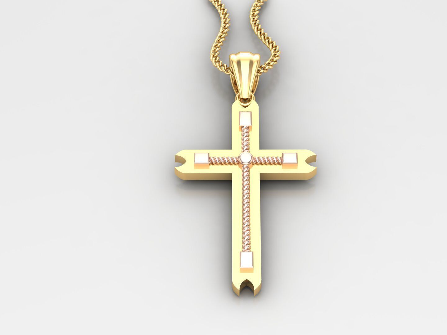 Cross Light Gold 4CP091 3DM STL 3D print model_3