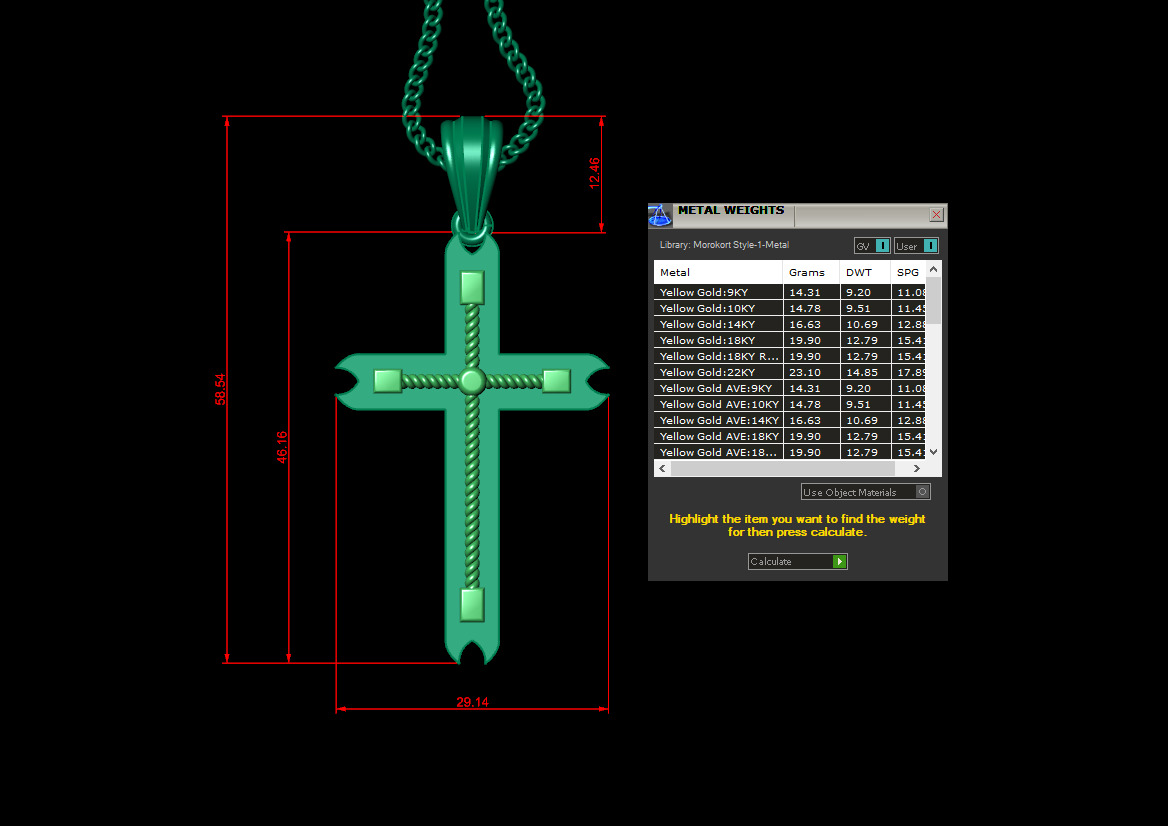 Cross Light Gold 4CP091 3DM STL 3D print model_1