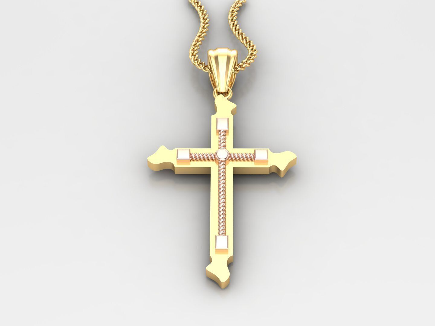 Cross Light Gold 4CP077 3DM STL 3D print model_3