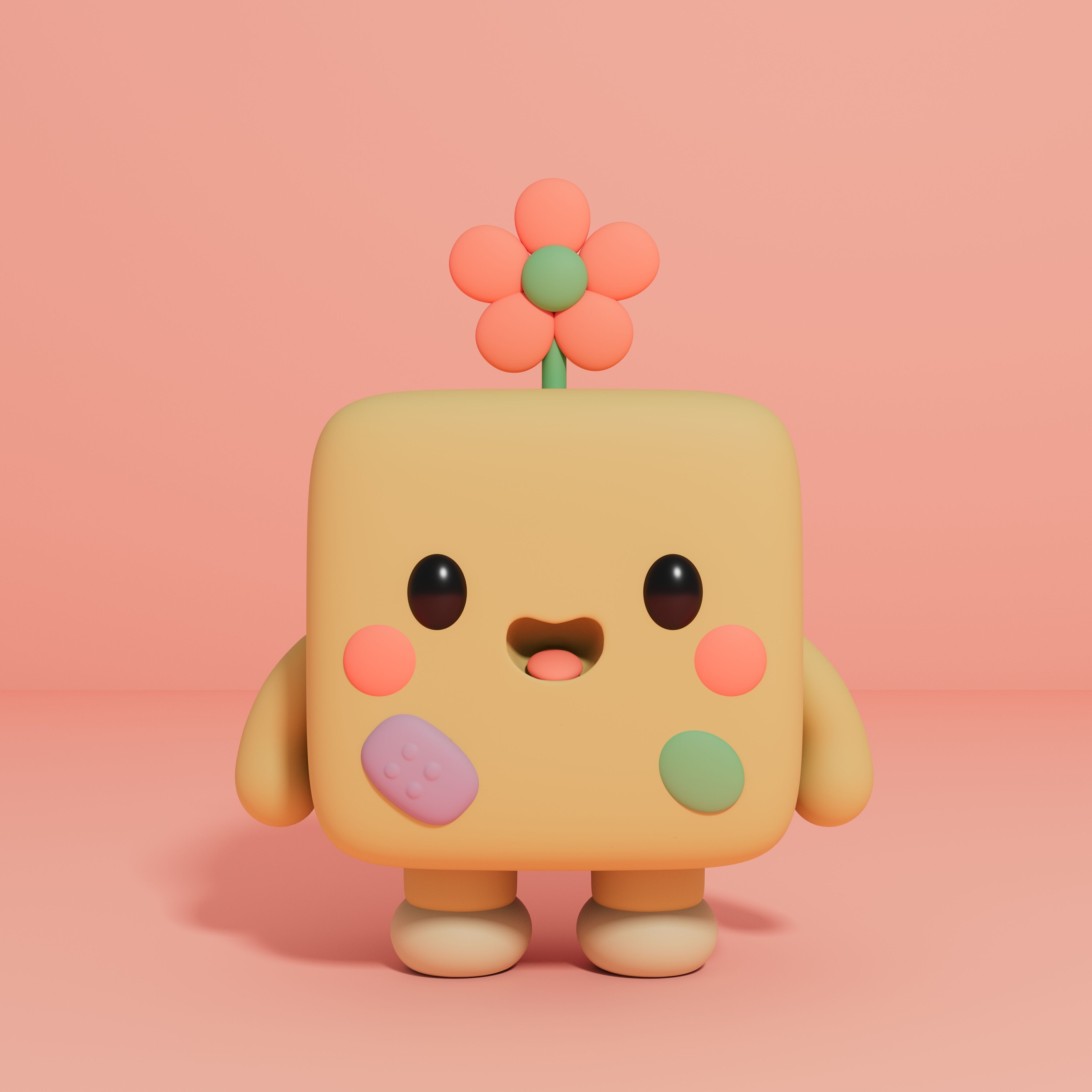 Kawaii Bloom Bot - Printable Desk Buddy 3D print model_1