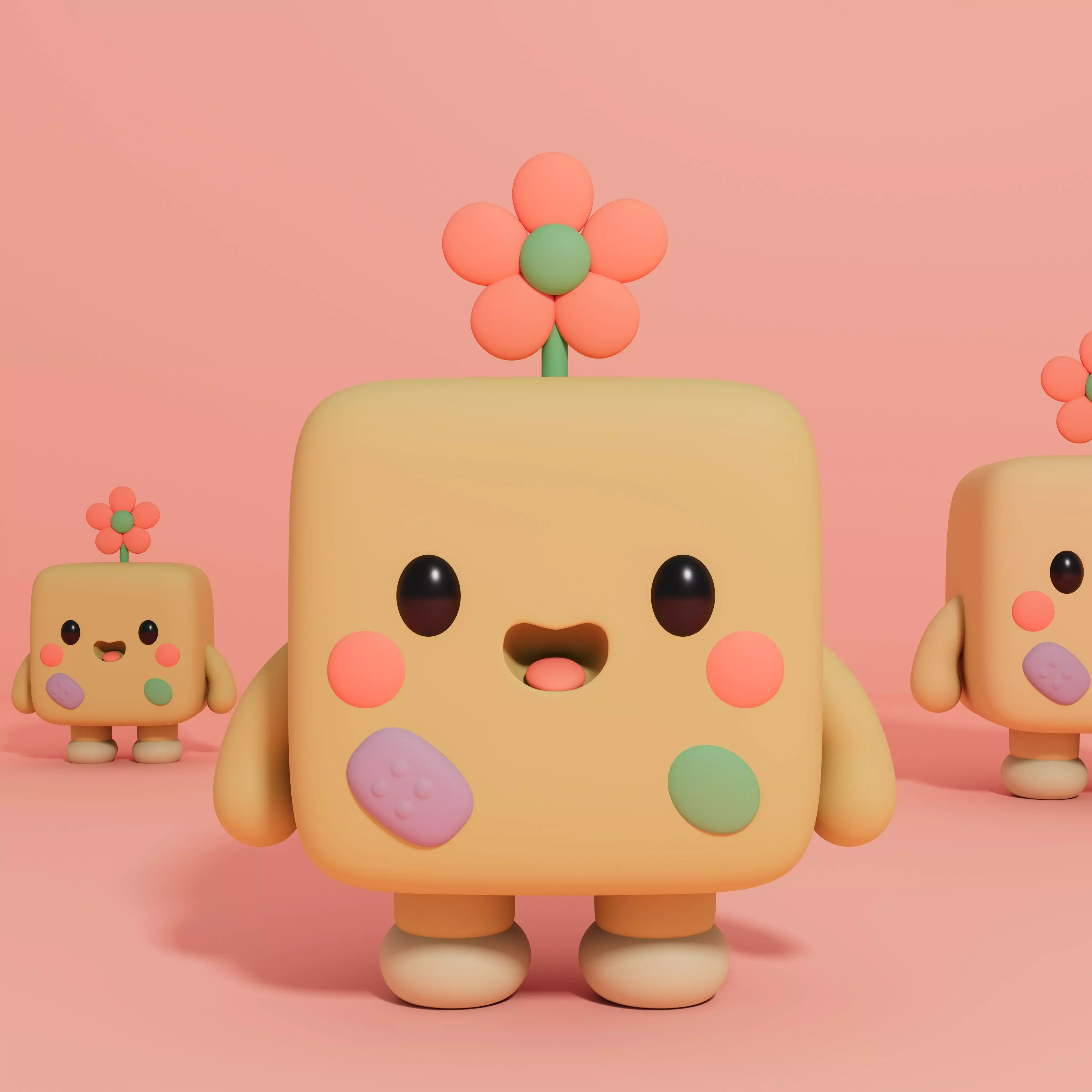 Kawaii Bloom Bot - Printable Desk Buddy 3D print model_0