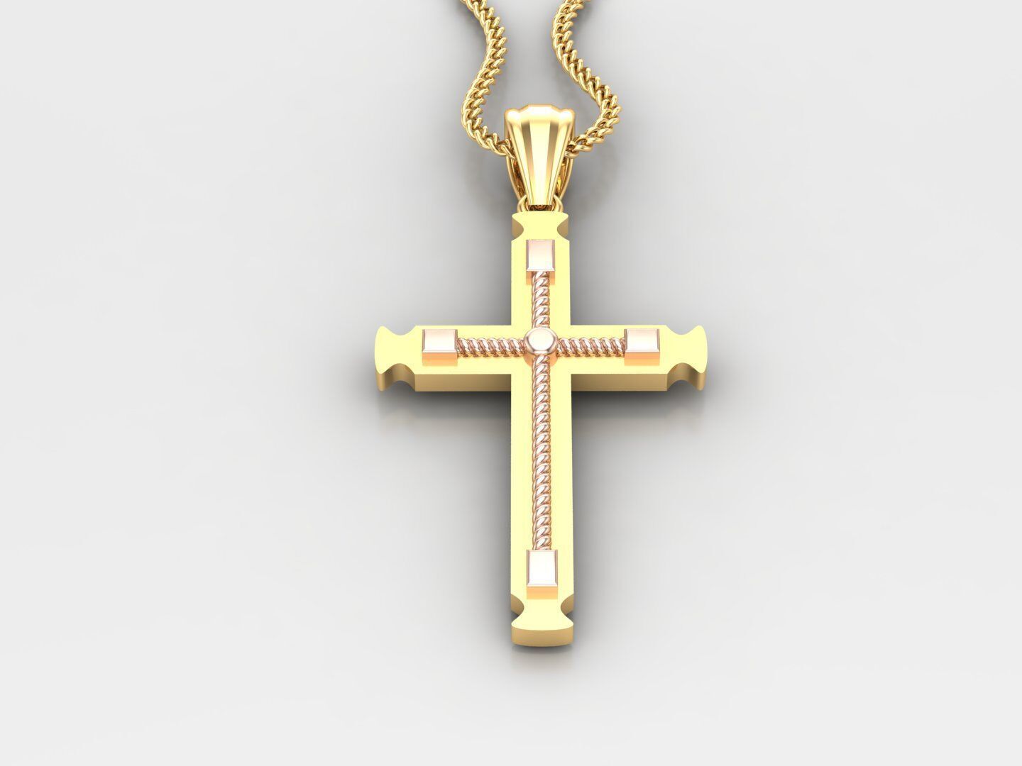 Cross Light Gold 4CP075 3DM STL 3D print model_3