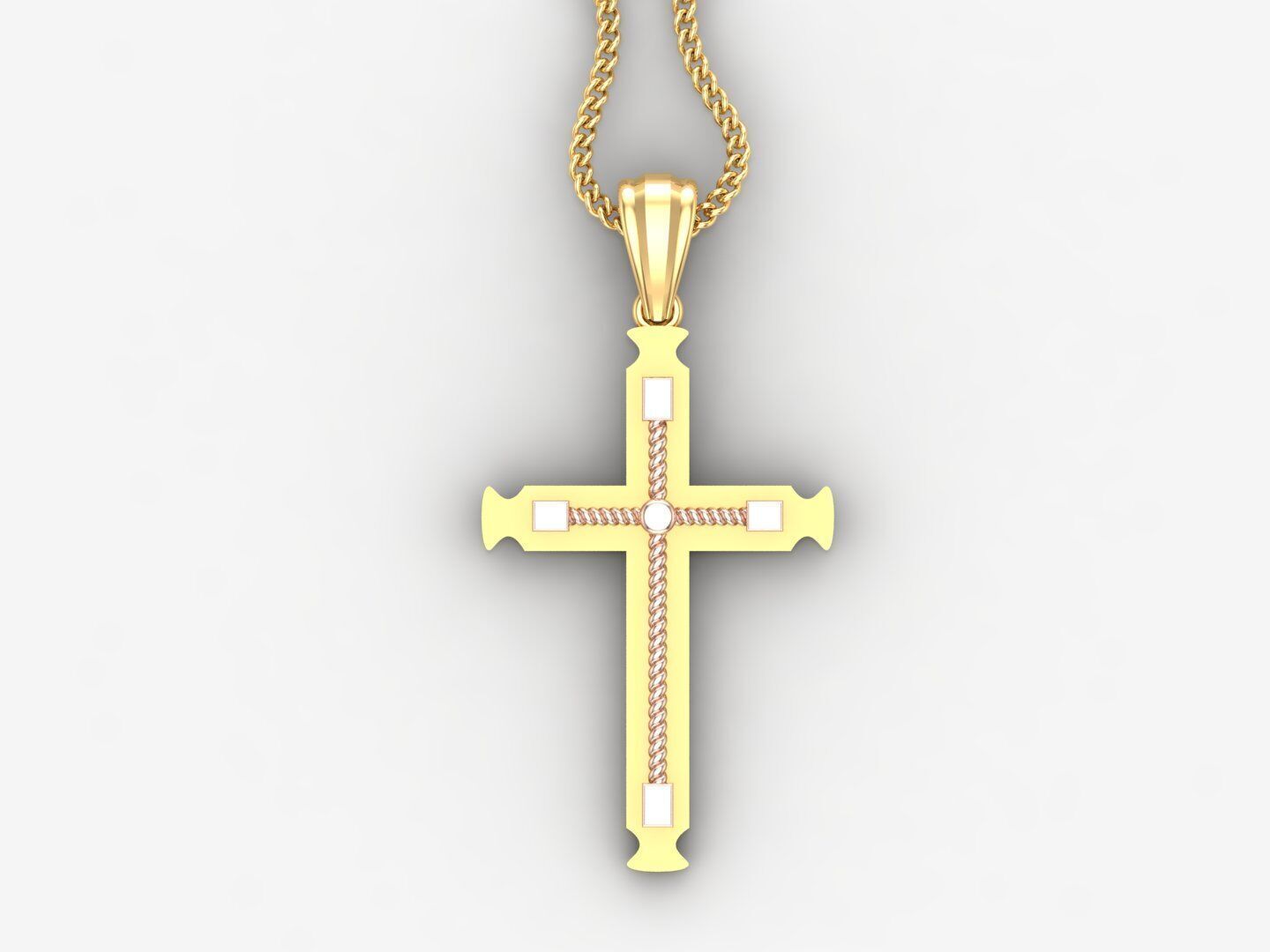 Cross Light Gold 4CP075 3DM STL 3D print model_4