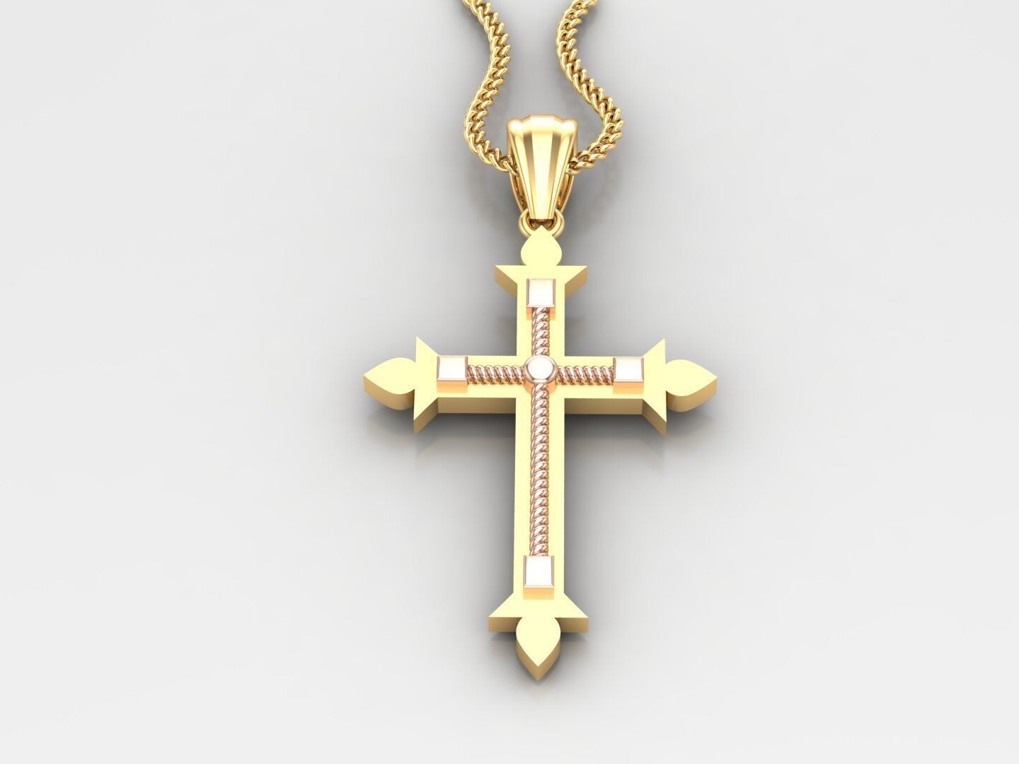 Cross Light Gold 4CP074 3DM STL 3D print model_3