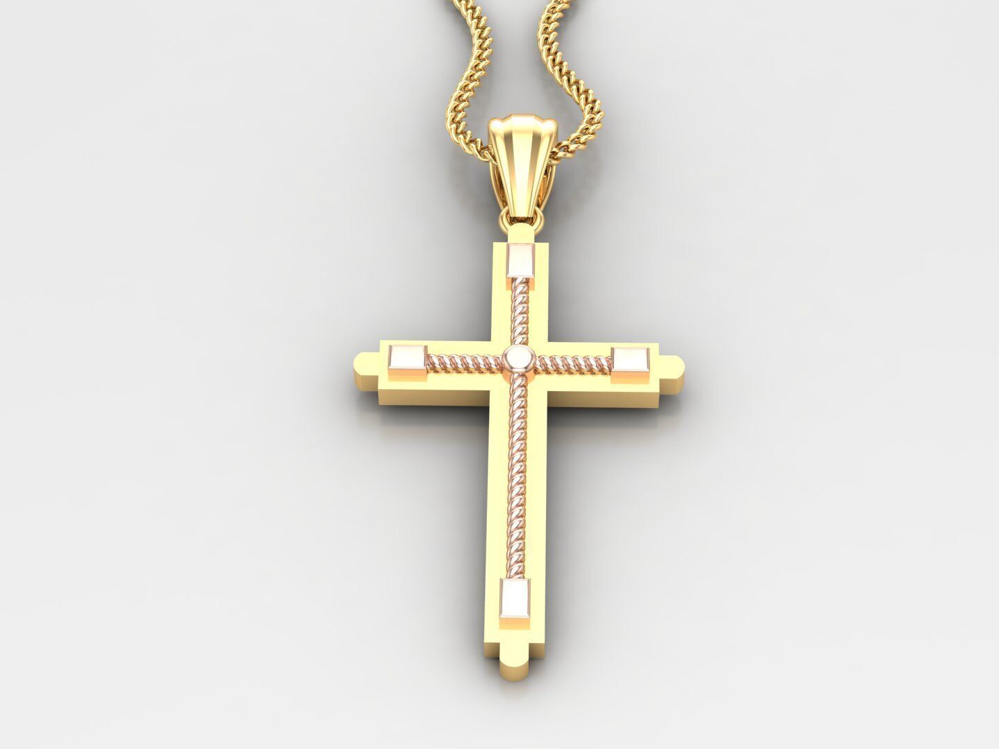Cross Light Gold 4CP072 3DM STL 3D print model_3