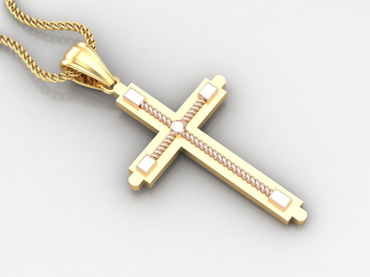 Cross Light Gold 4CP072 3DM STL 3D print model_2
