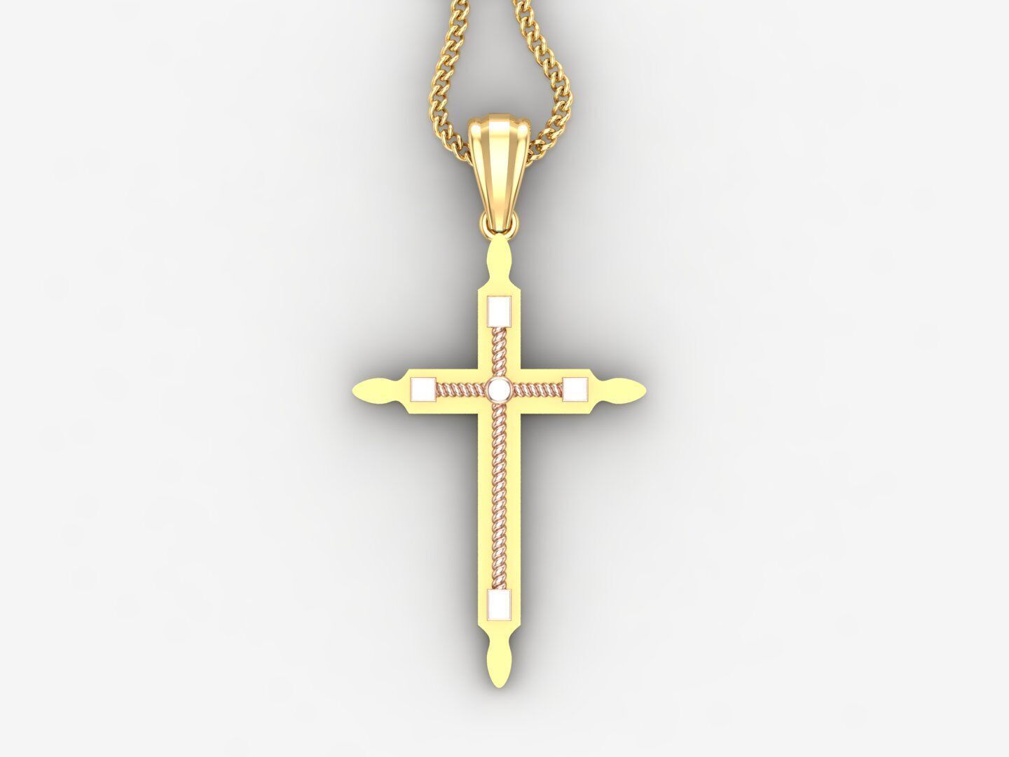 Cross Light Gold 4CP071 3DM STL 3D print model_4