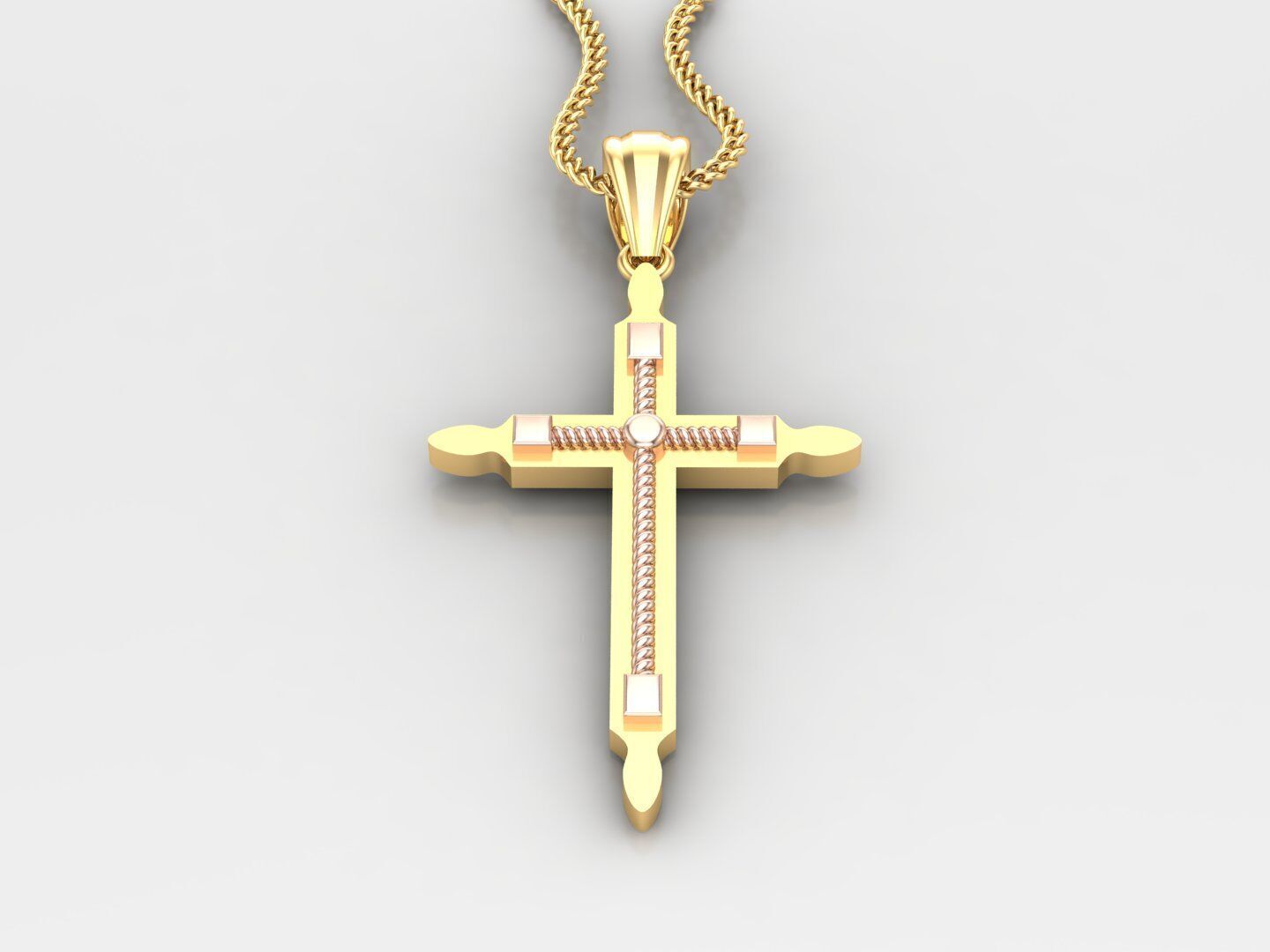 Cross Light Gold 4CP071 3DM STL 3D print model_3