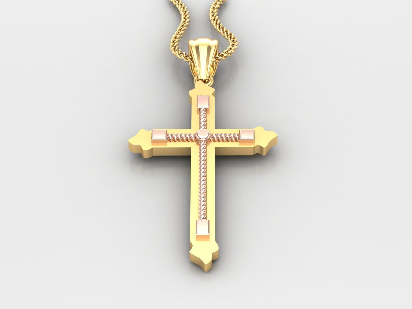 Cross Light Gold 4CP067 3DM STL 3D print model_3