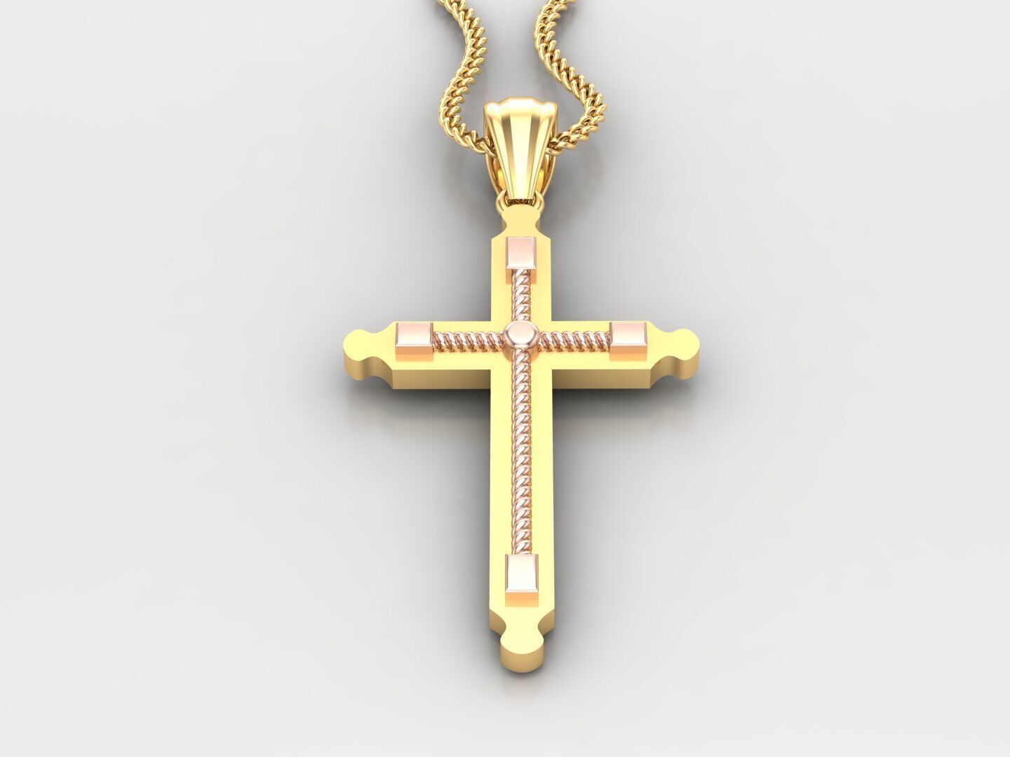 Cross Light Gold 4CP066 3DM STL 3D print model_3