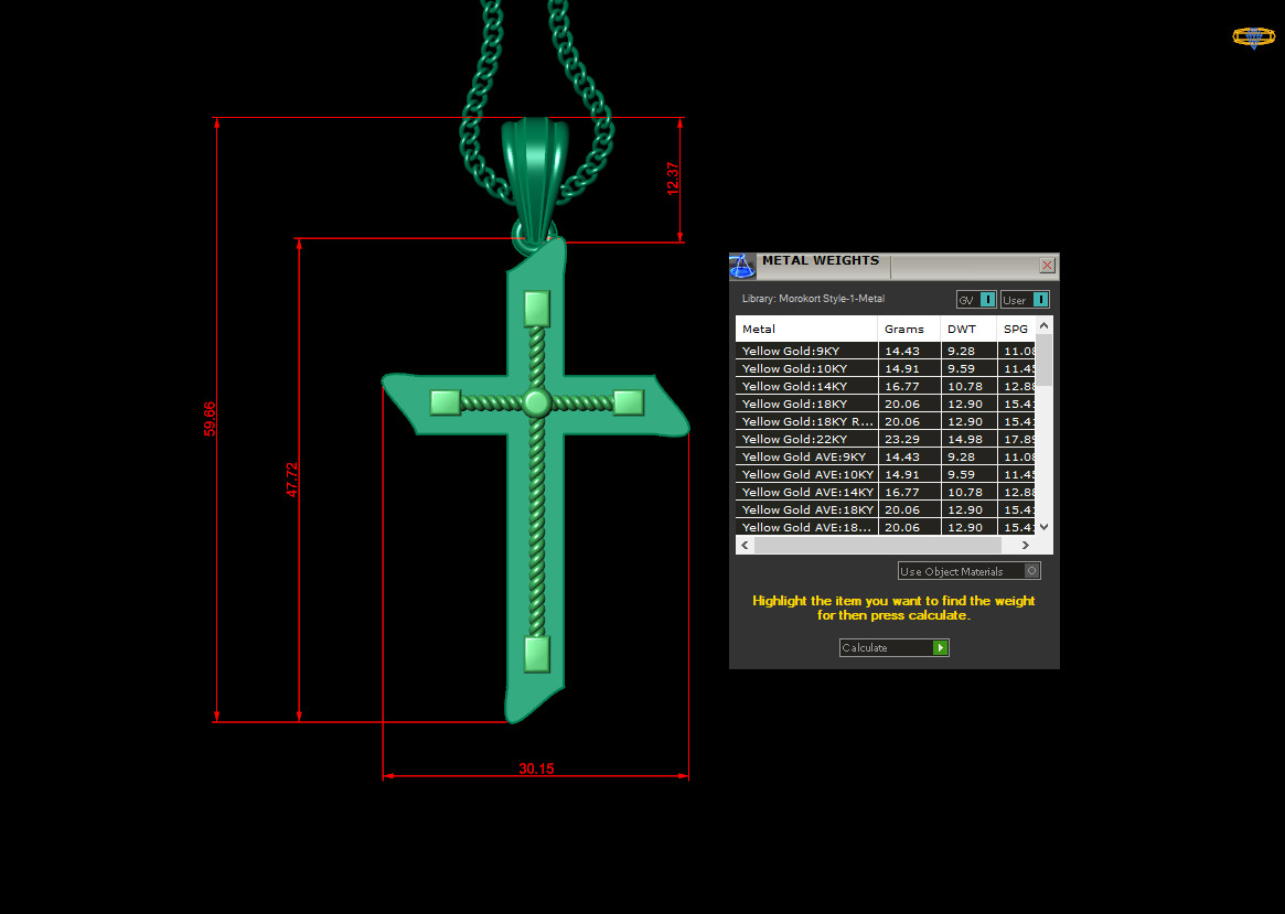 Cross Light Gold 4CP063 3DM STL 3D print model_1