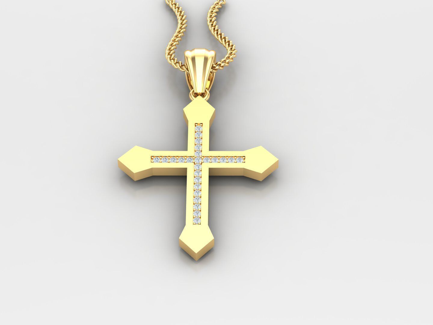 Cross Light Gold 4CP057 3DM STL 3D print model_3