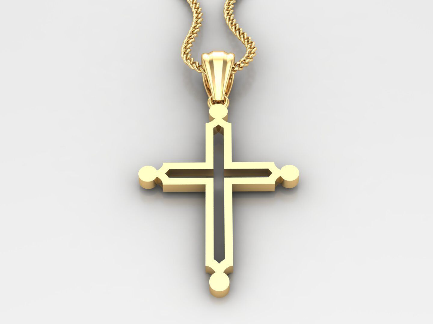 Cross Light Gold 4CP036 3DM STL 3D print model_3