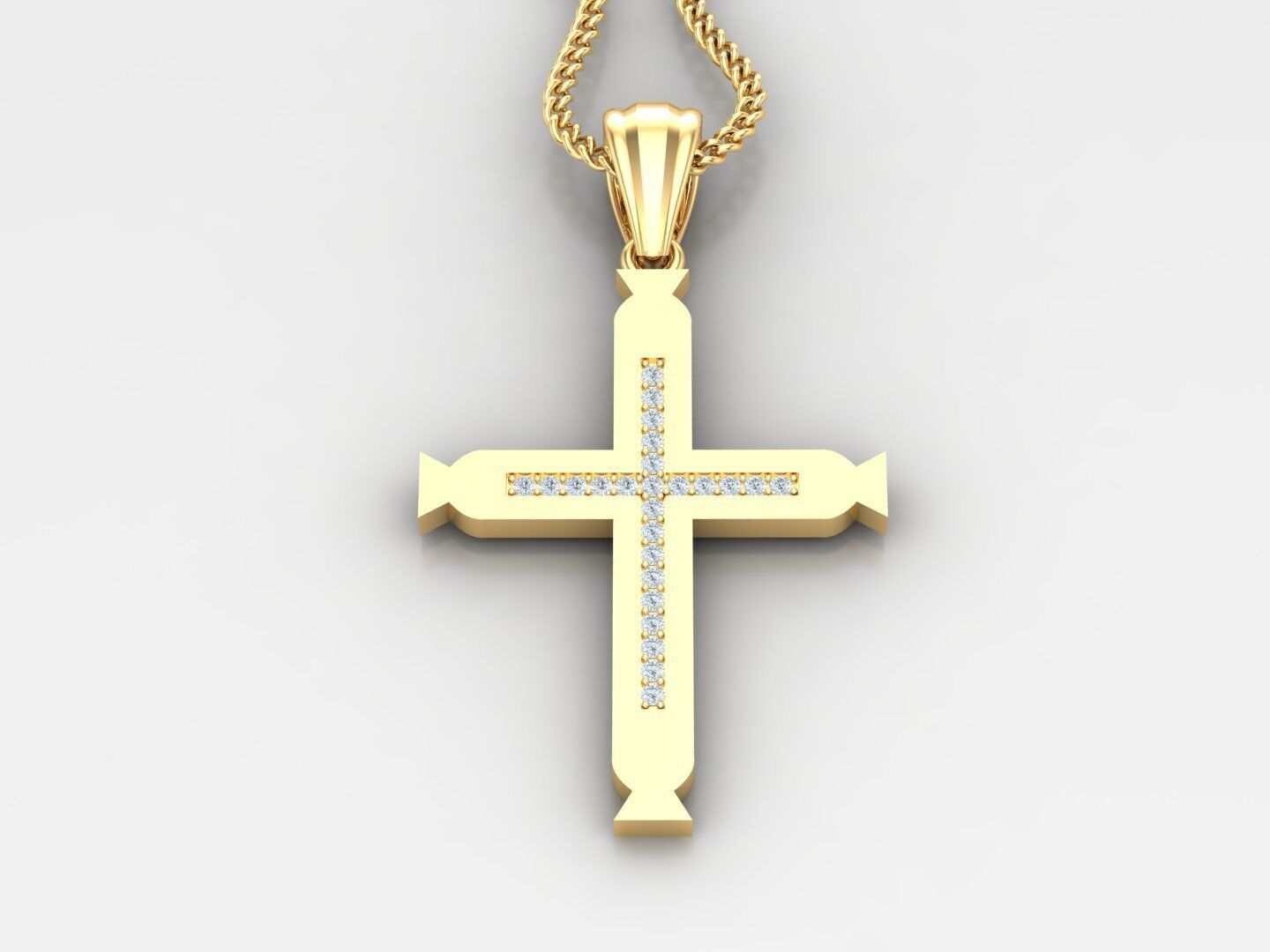 Cross Light Gold 4CP007 3DM STL 3D print model_3