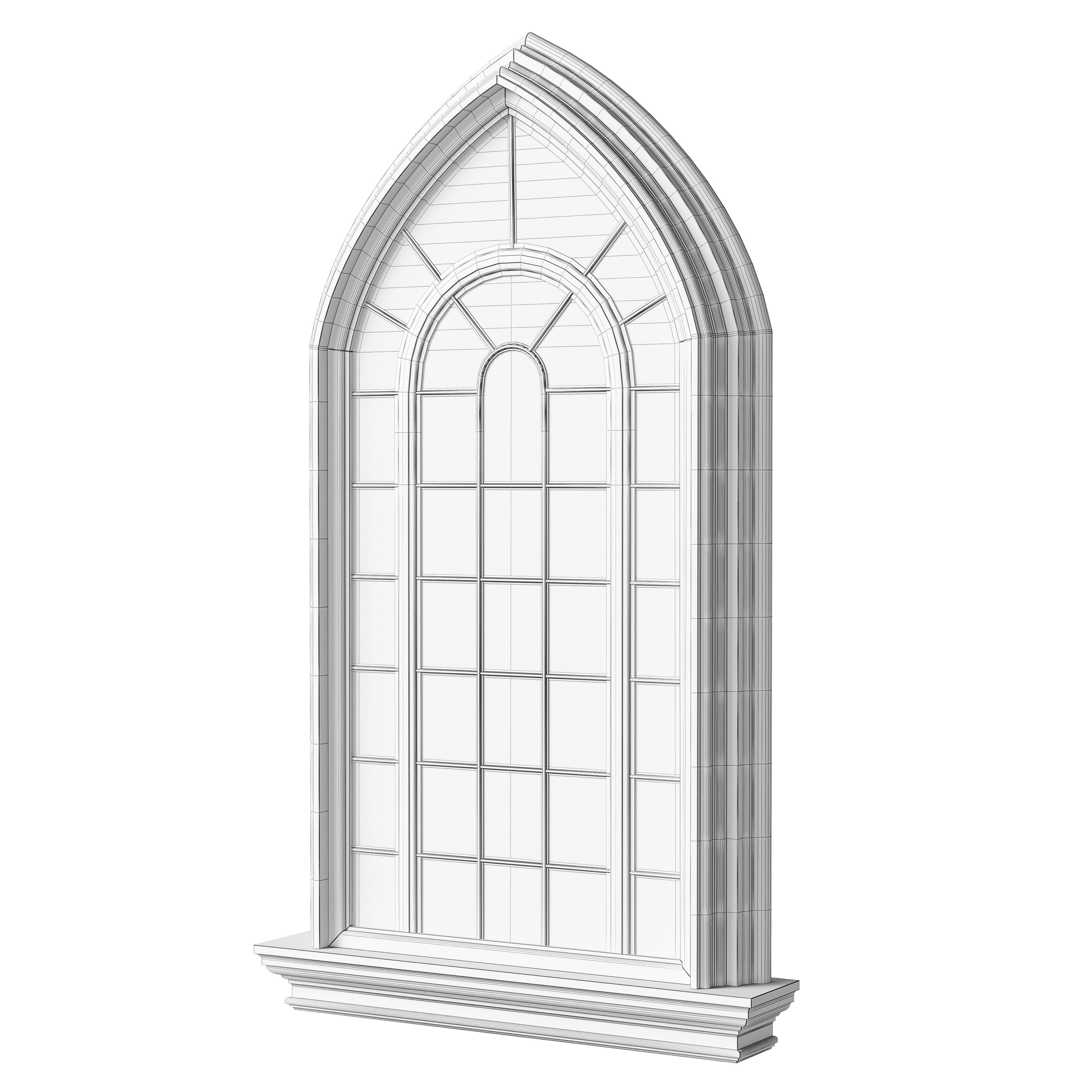 Architectural Classic Window 3D Model 7 3D model_4