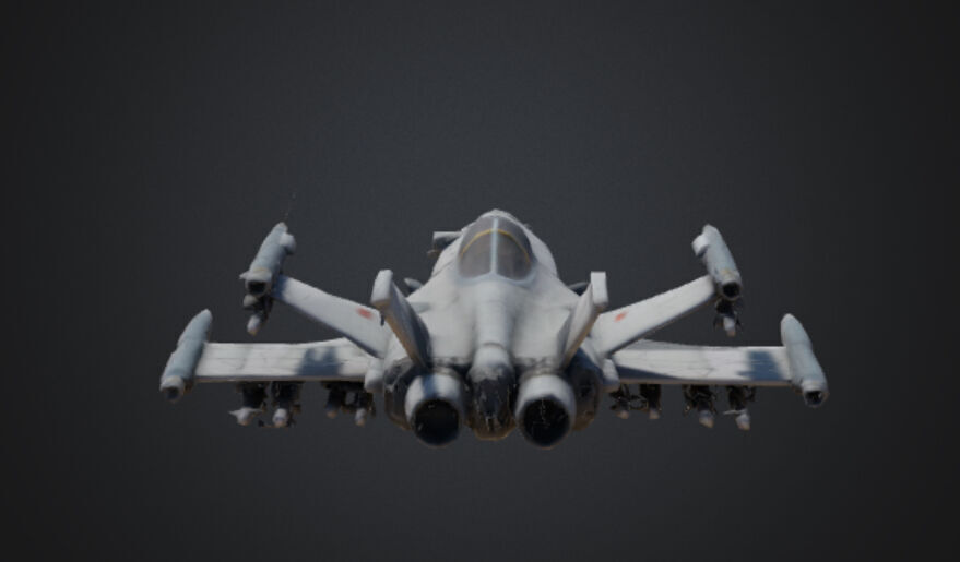 Futuristic Fighter Jet Low-poly 3D model_3