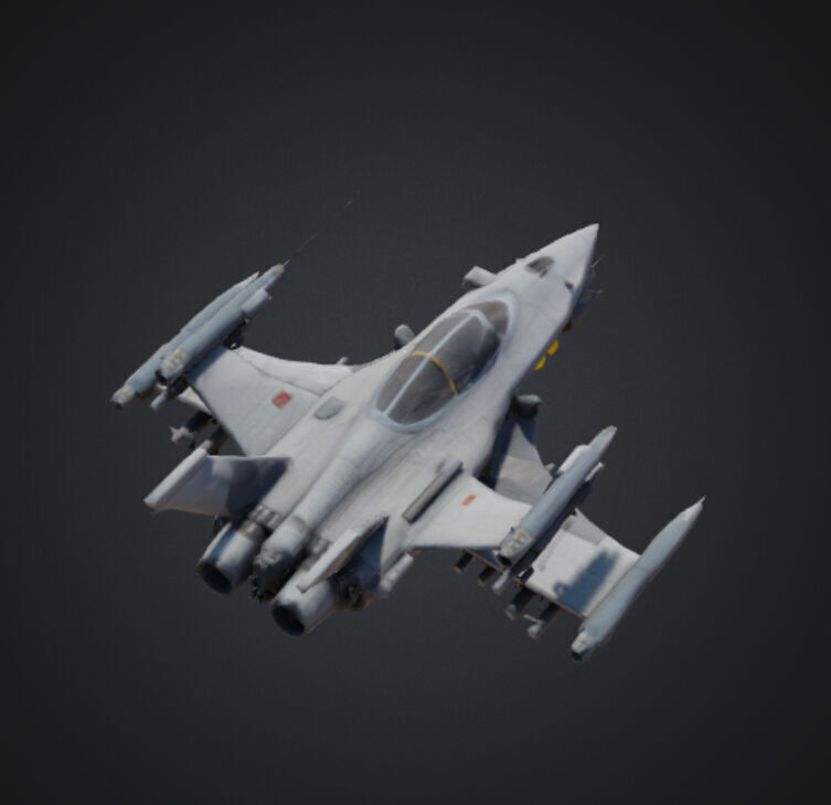 Futuristic Fighter Jet Low-poly 3D model_7