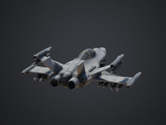 Futuristic Fighter Jet Low-poly 3D model_8