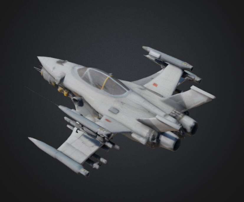 Futuristic Fighter Jet Low-poly 3D model_6